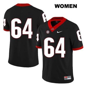 Women's Georgia Bulldogs NCAA #64 JC Vega Nike Stitched Black Legend Authentic No Name College Football Jersey JSX8754DC